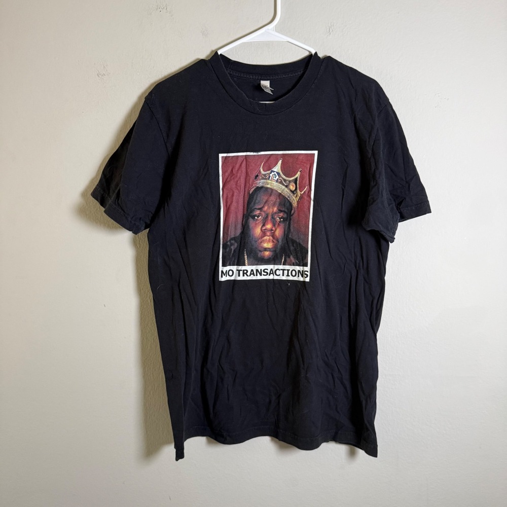 American Apparel Biggie Smalls Mo Transactions Graphic T-Shirt Black Mens Large
